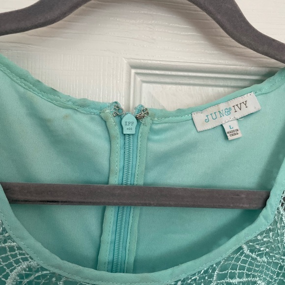 Mint Green Sparkly Semi Formal Dress - Picture 5 of 7